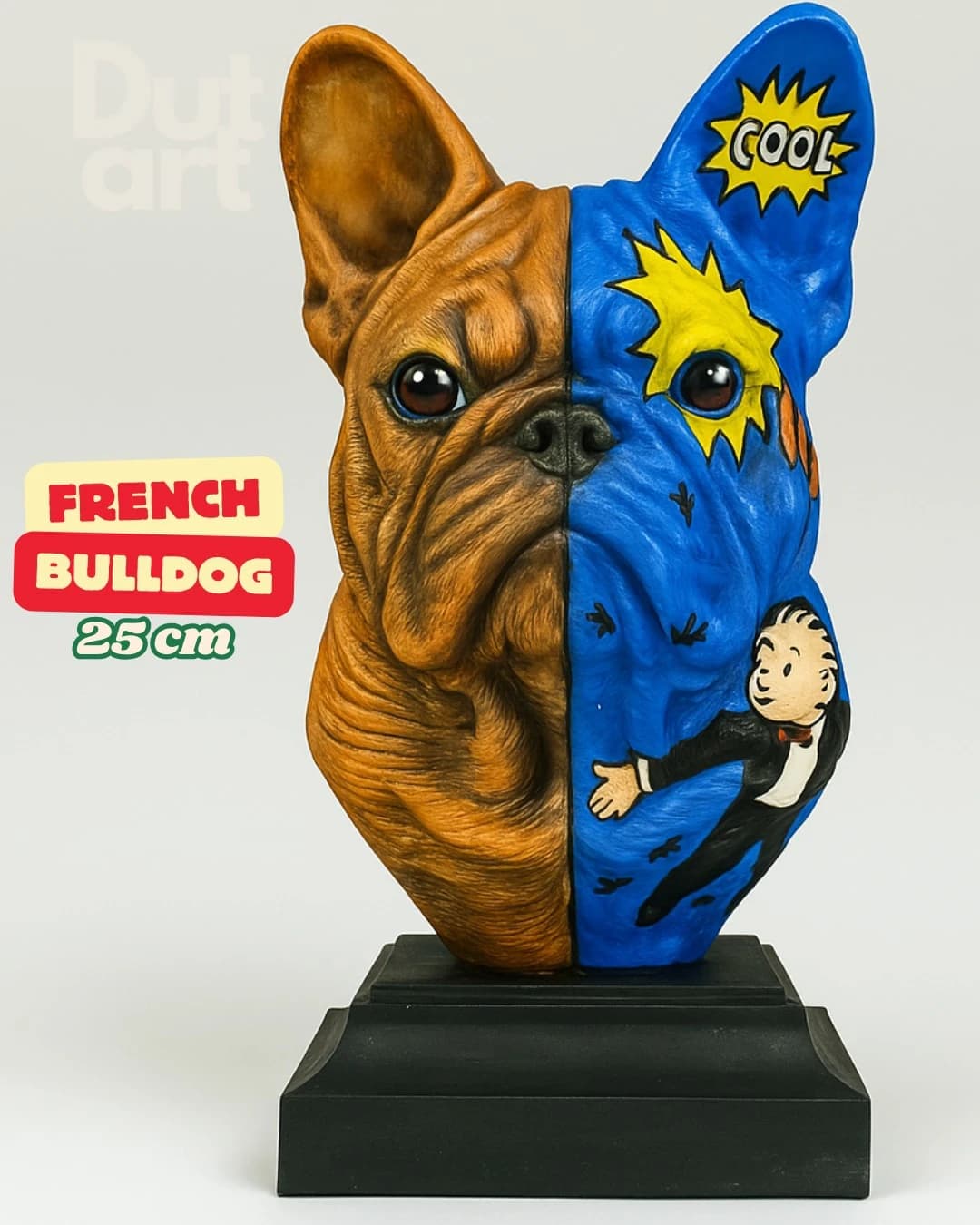 French bulldog masaüstü heykel