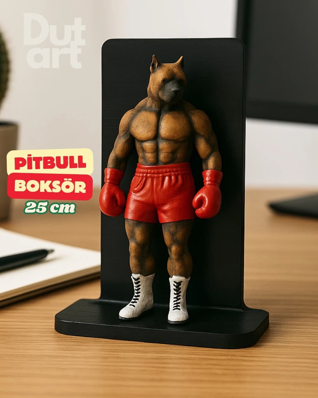 Pitbull Boksör Masaüstü Heykel